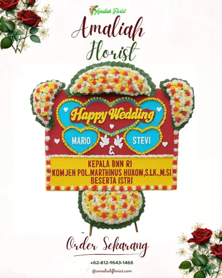 Papan Bunga Pernikahan Kembang Gading
